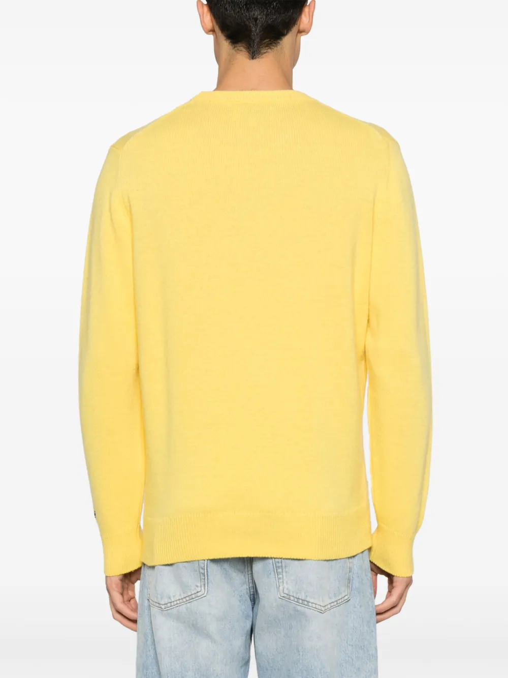 Mc2 Saint Barth Crew-neck Intarsia-knit Jumper In Yellow