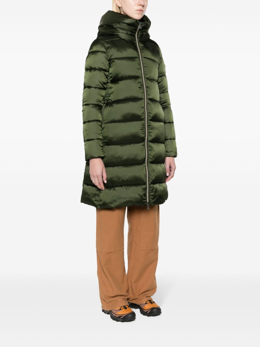 Shop Save The Duck Lysa Hooded Puffer Coat In Green