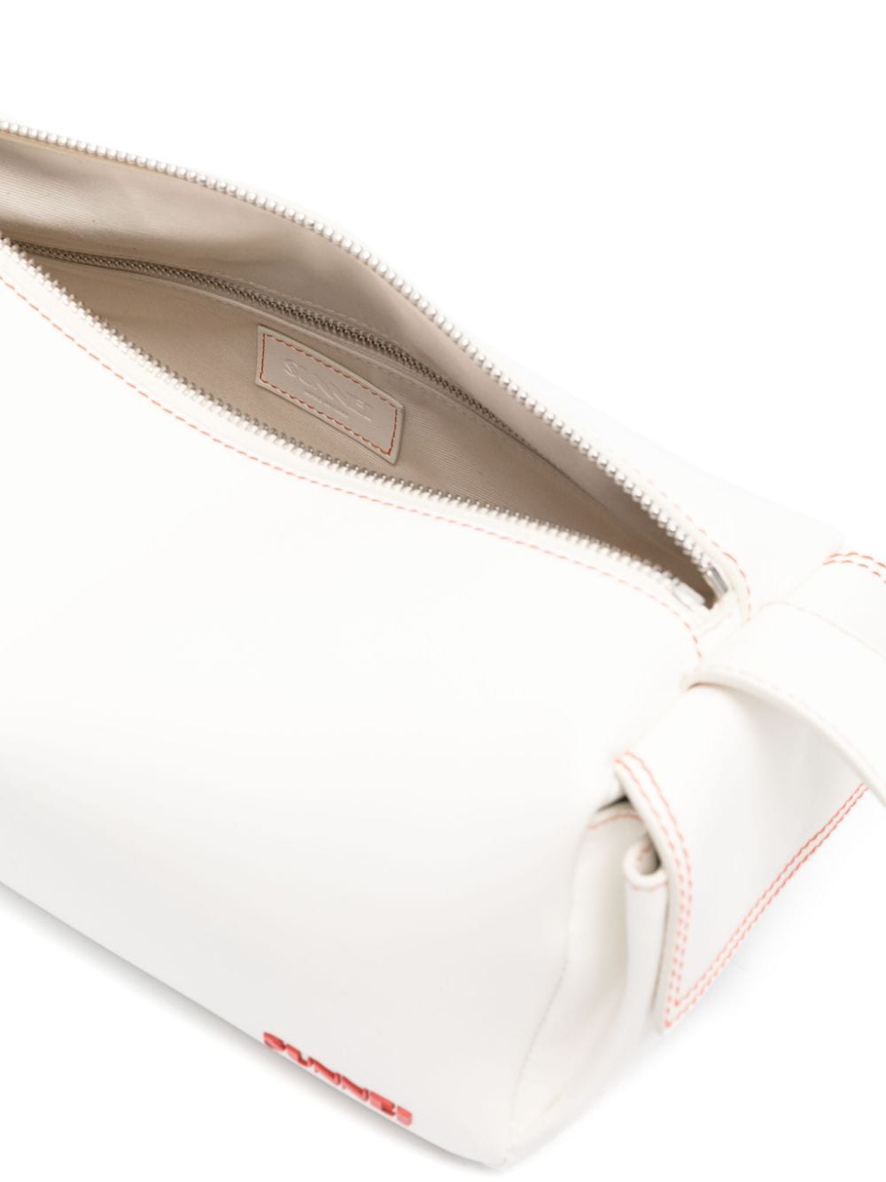 Shop Sunnei Labauletto Leather Shoulder Bag In White