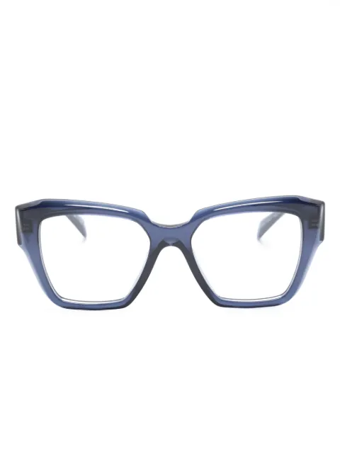 Prada Eyewear enamel triangle logo square-frame glasses