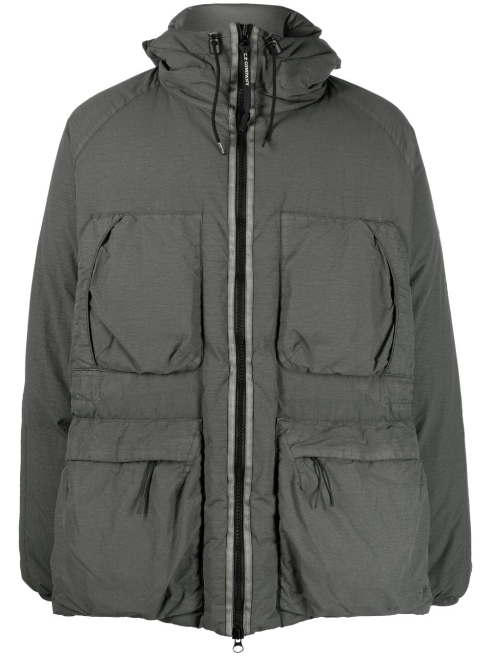 C.p. Company Lens-detail Padded Jacket In Green