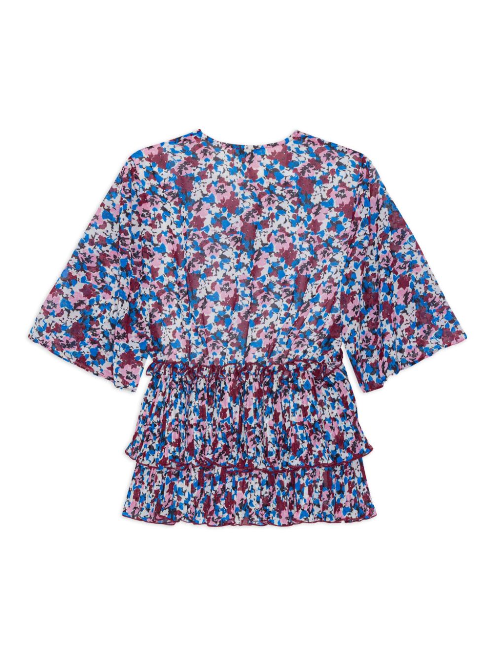 GANNI floral-print V-neck pleated blouse Women