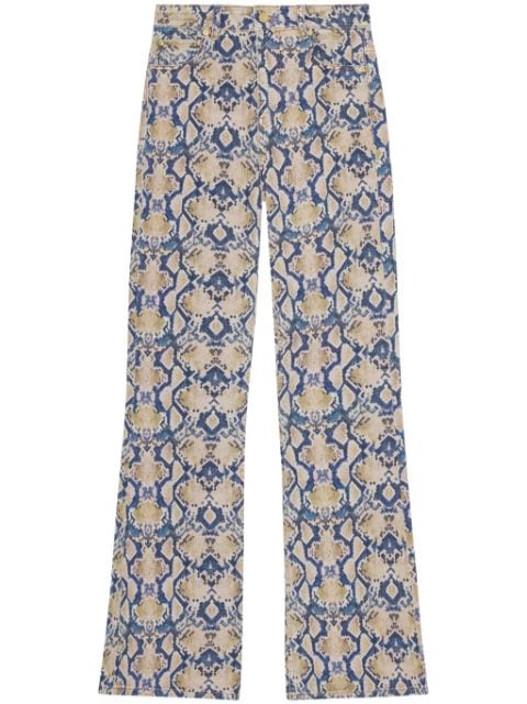 GANNI graphic-print straight-leg jeans