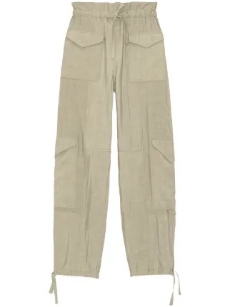 ganni ドローストリング カーゴパンツ GANNI ドローストリング カーゴパンツ | グリーン | FARFETCH JP