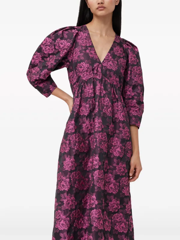 knee length dresses for ladies 3D Jacquard Midi Dress