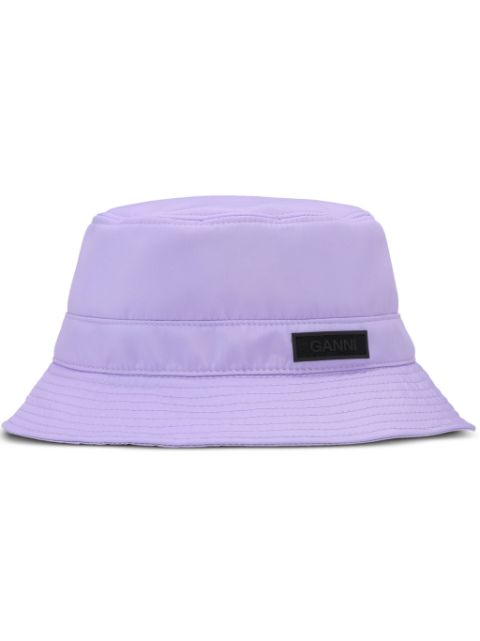 GANNI logo-applique bucket hat Women