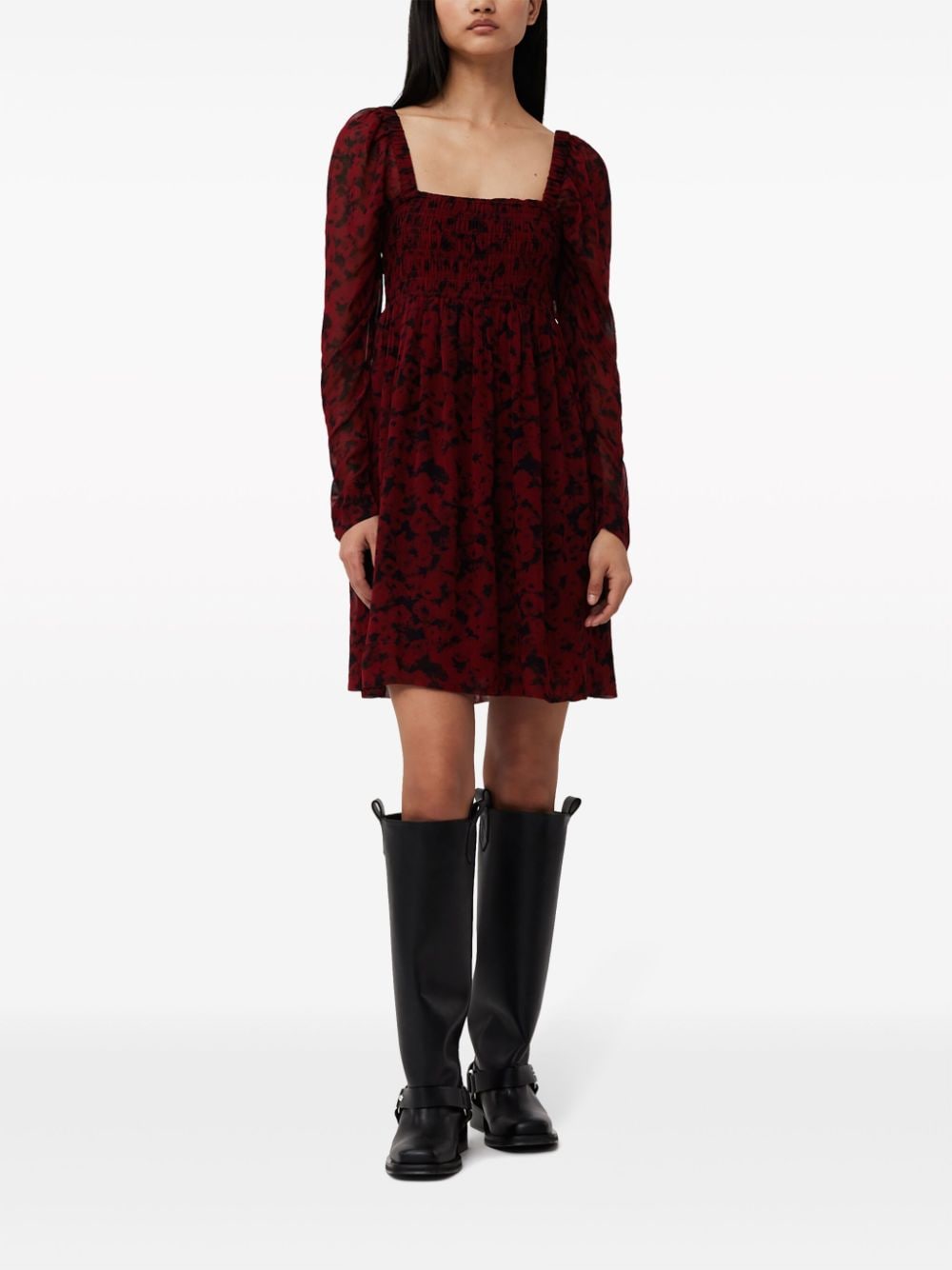 GANNI Mini-jurk met vierkante hals Rood