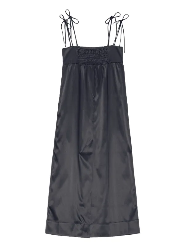 ganni silk slip dress Ganni Watercolour-print Slip Dress