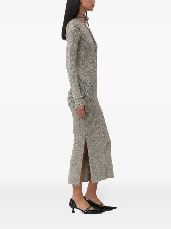 GANNI Sparkle one-sleeve Dress | Neutrals | FARFETCH
