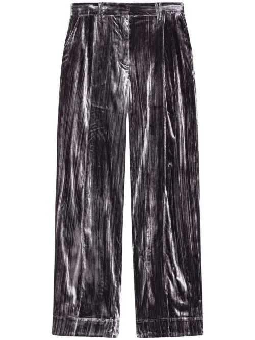 Pantalon droit à fini velours - GANNI - Modalova