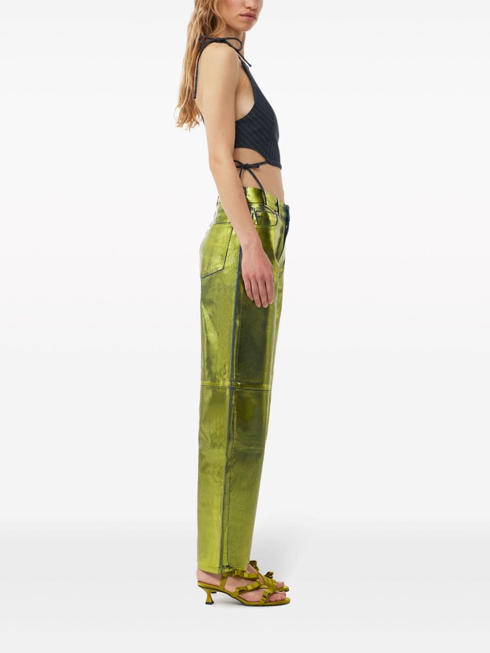 GANNI Jeans met toelopende pijpen Groen