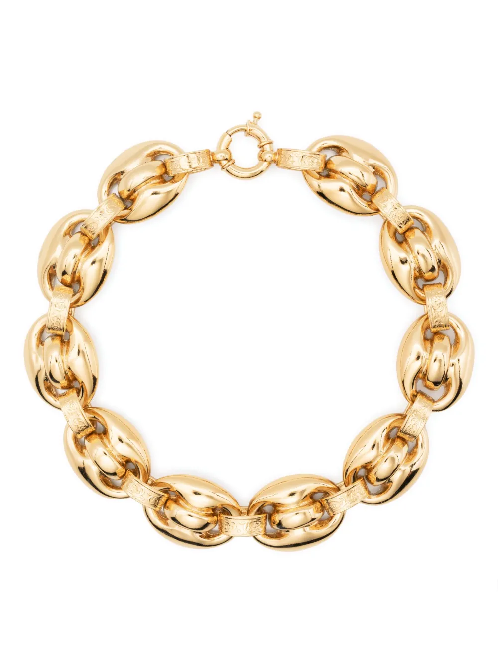 engraved-detail chain necklace