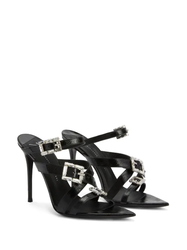 サンダル・ミュール GIUSEPPE ZANOTTI E500010 002 Sandals Giuseppe Zanotti Metallic Leather Ankle-Strap Sandals