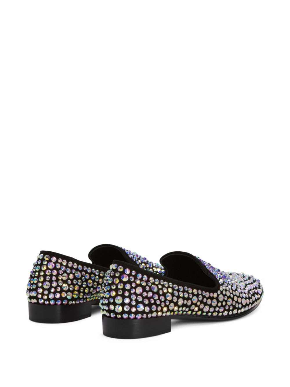 Shop Giuseppe Zanotti Marvin Caleido Crystal-embellished Loafers In Black