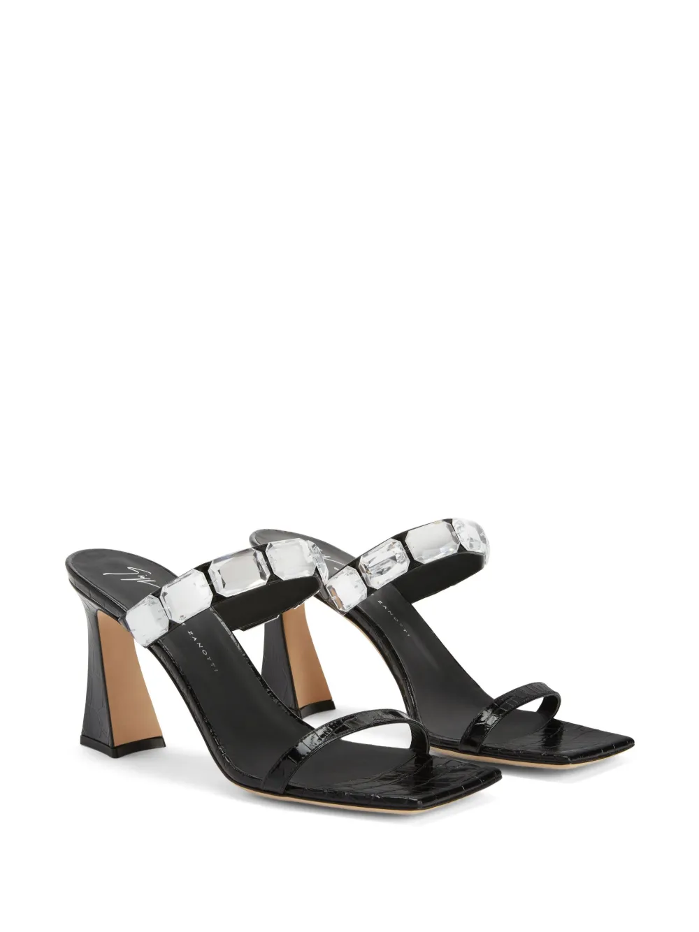 Giuseppe Zanotti Flaminia sandalen met vierkante neus Zwart