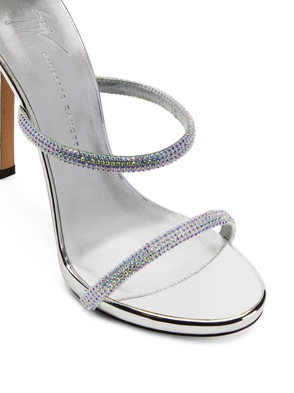 Shop Giuseppe Zanotti Harmony 120mm Leather Sandals In Silver