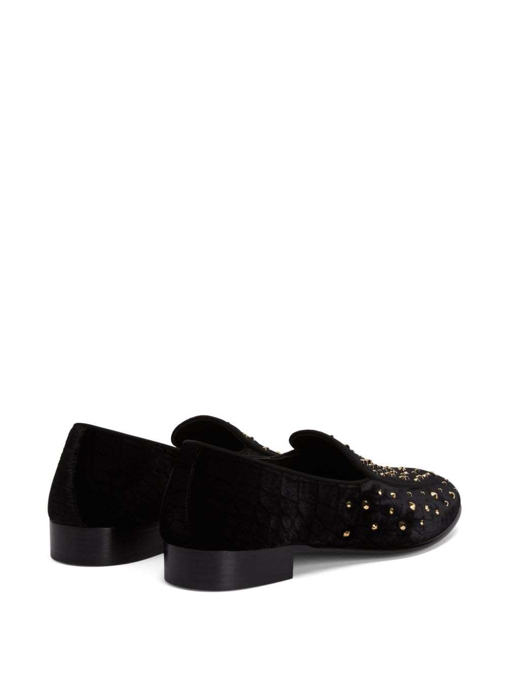 Shop Giuseppe Zanotti Rudolph Crystal-embellished Leather Loafers In Black