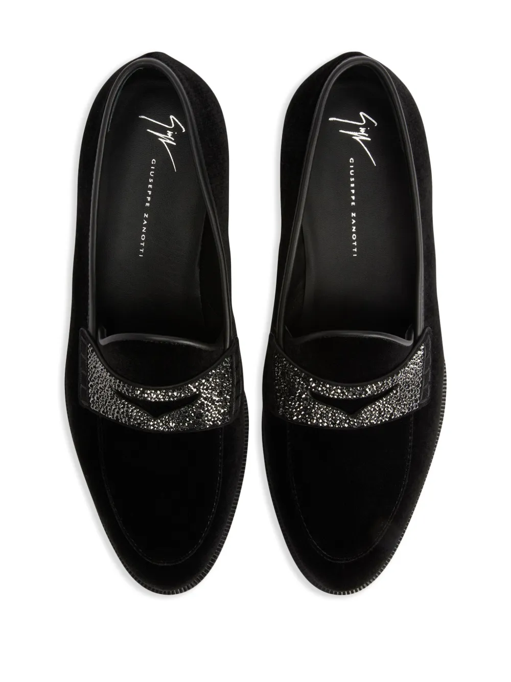 Giuseppe Zanotti Ermy fluwelen loafers Zwart