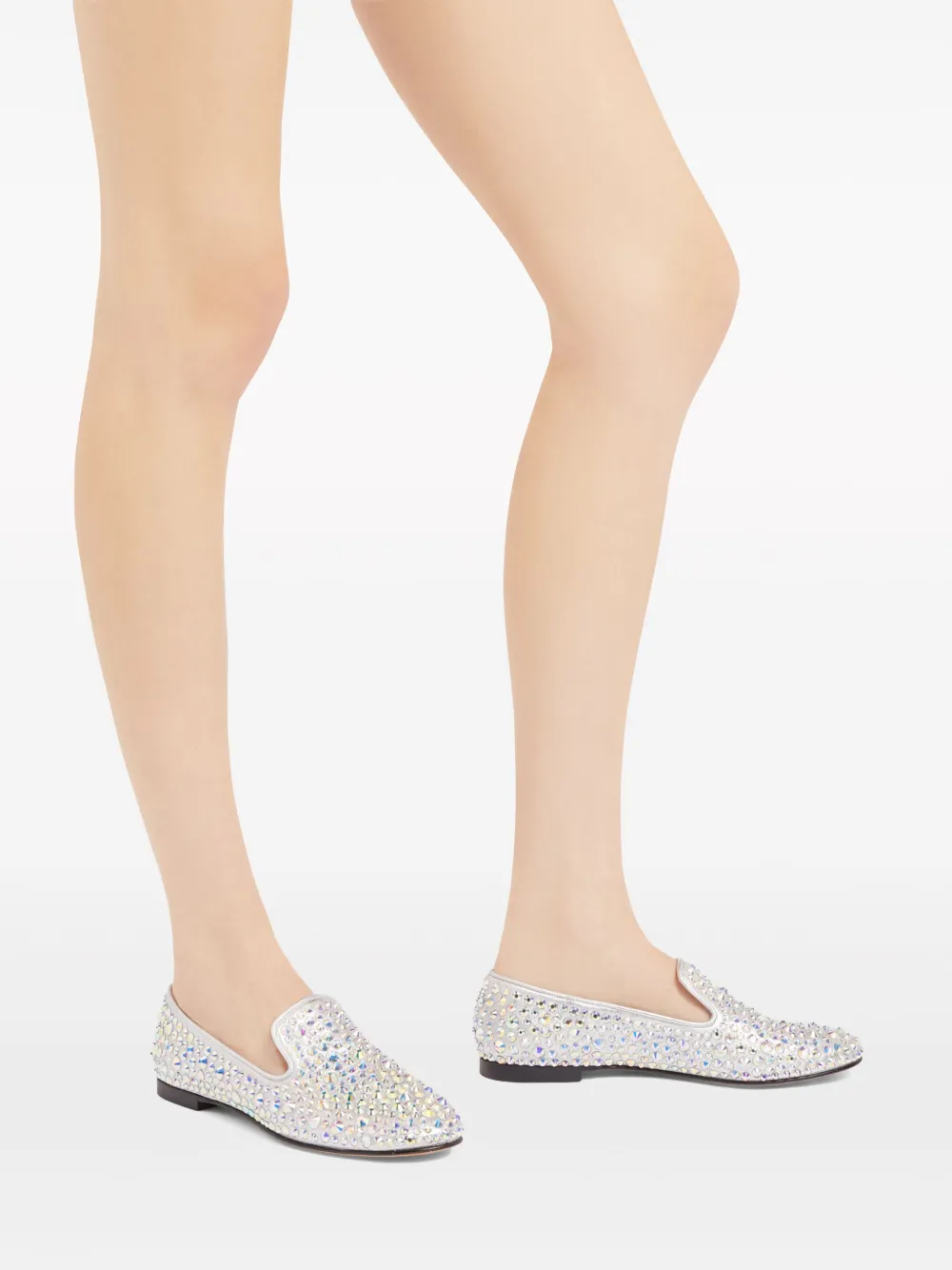 Giuseppe Zanotti Evangeline loafers verfraaid met stras Zilver