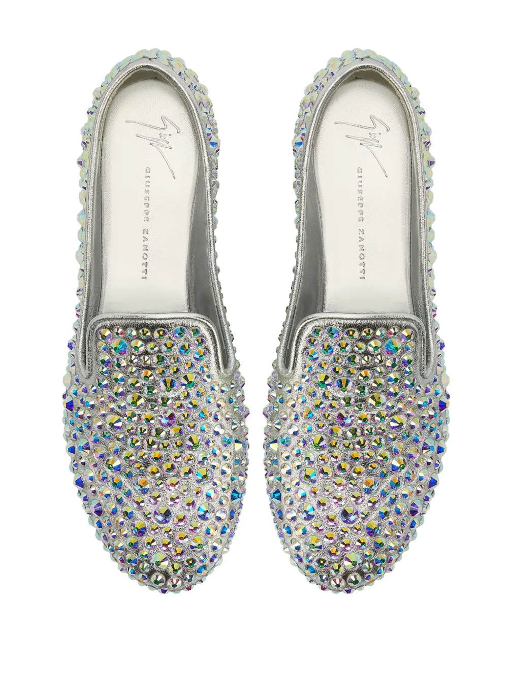 Giuseppe Zanotti Evangeline loafers verfraaid met stras Zilver