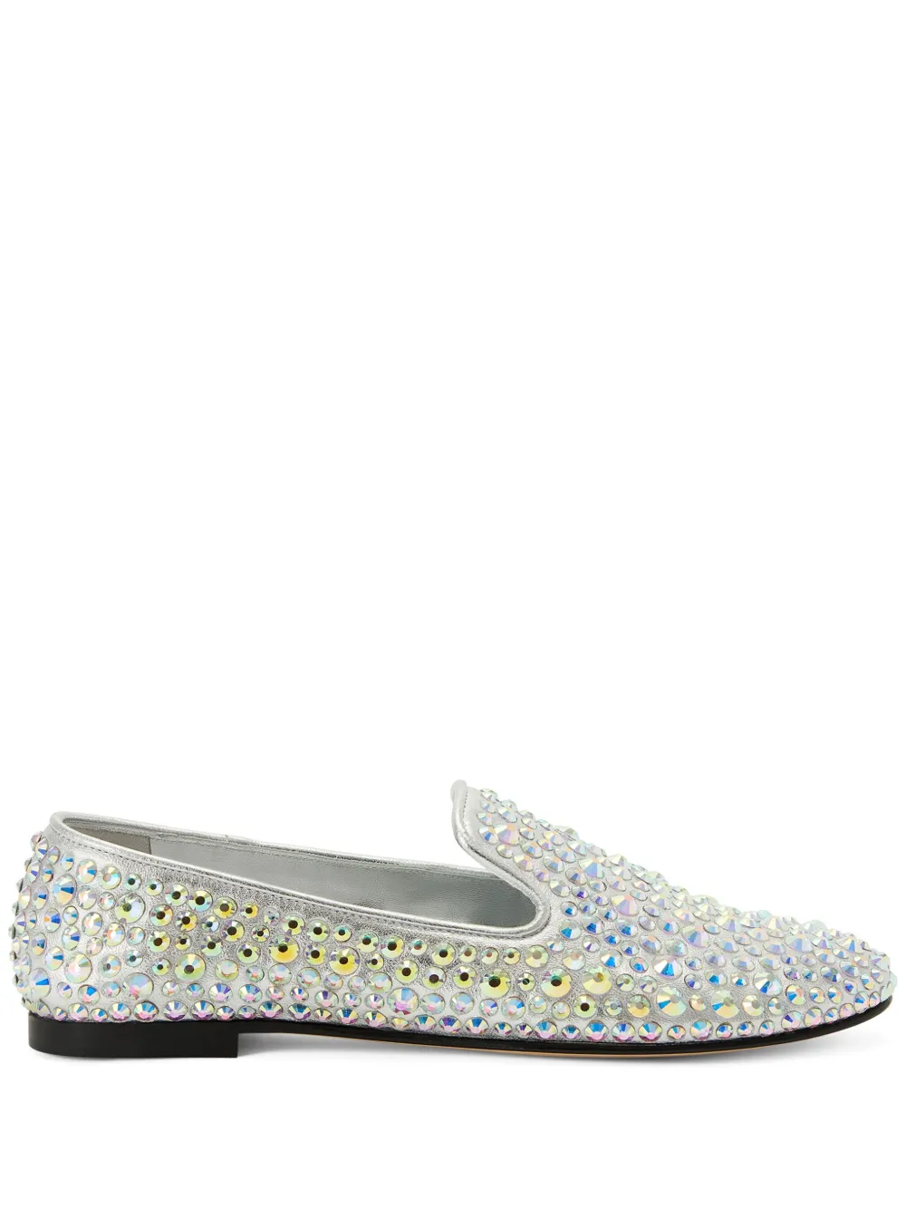 Giuseppe Zanotti Studded Smoking Slippers In Grey Suede In Silver Tone