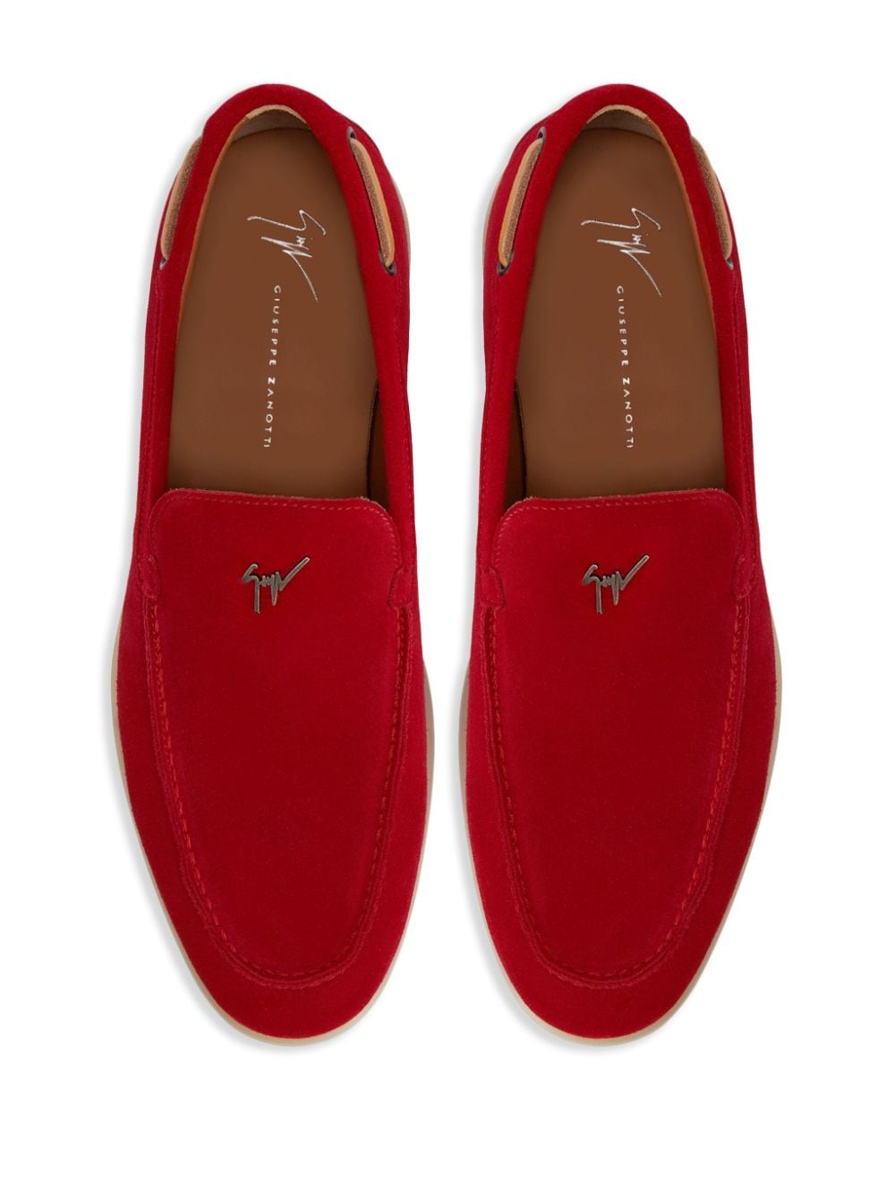 Shop Giuseppe Zanotti The Maui Suede Loafers In Red