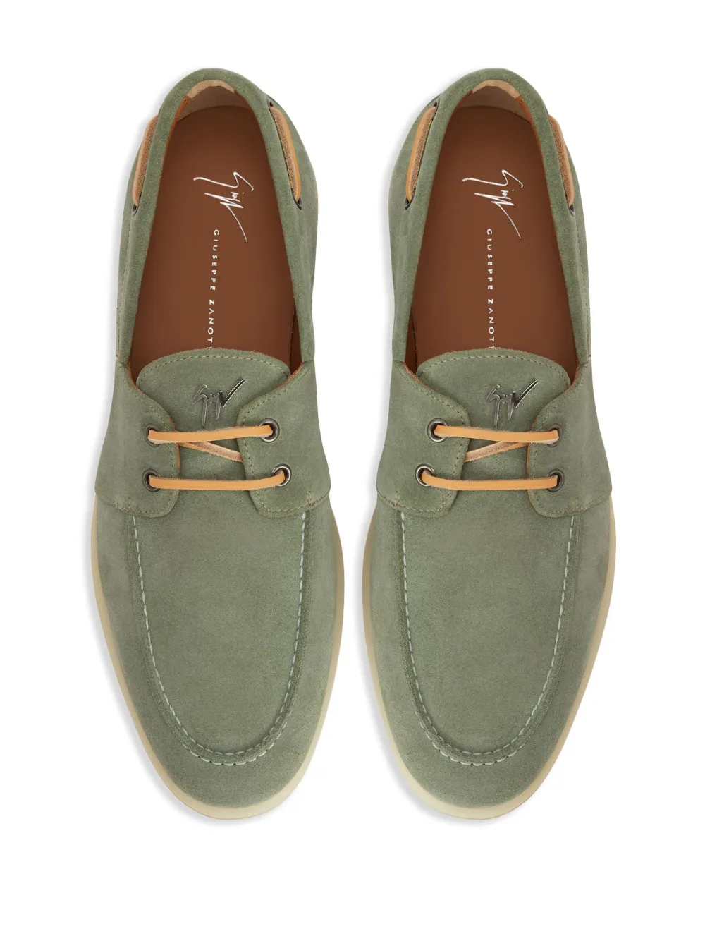 Shop Giuseppe Zanotti Maui String Suede Loafers In Green