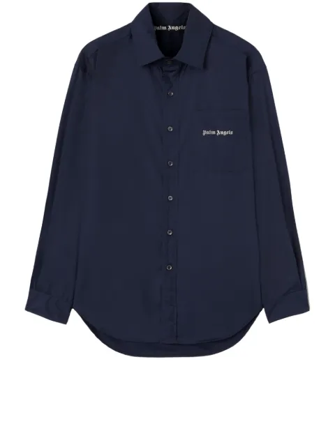 Palm Angels logo-embroidered cotton shirt
