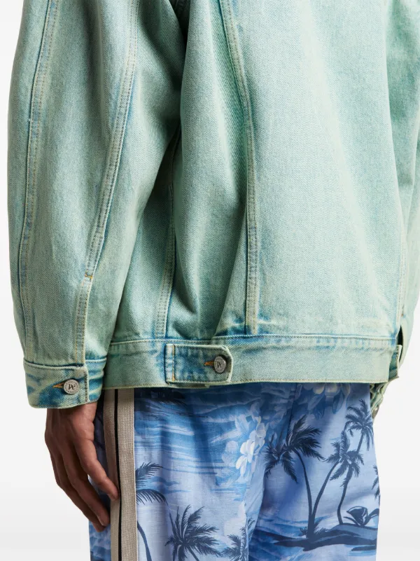 Palm Angels オーバーダイ デニムジャケット | グリーン | FARFETCH JP