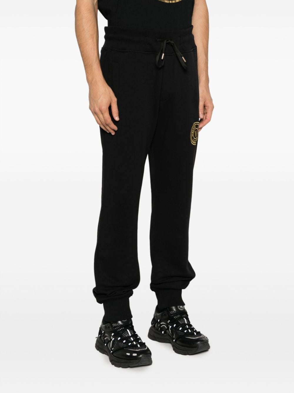 Versace Jeans Couture Trainingsbroek met geborduurd logo Zwart