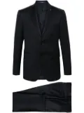 Tagliatore logo-appliqué virgin wool single-breasted suit - Blue