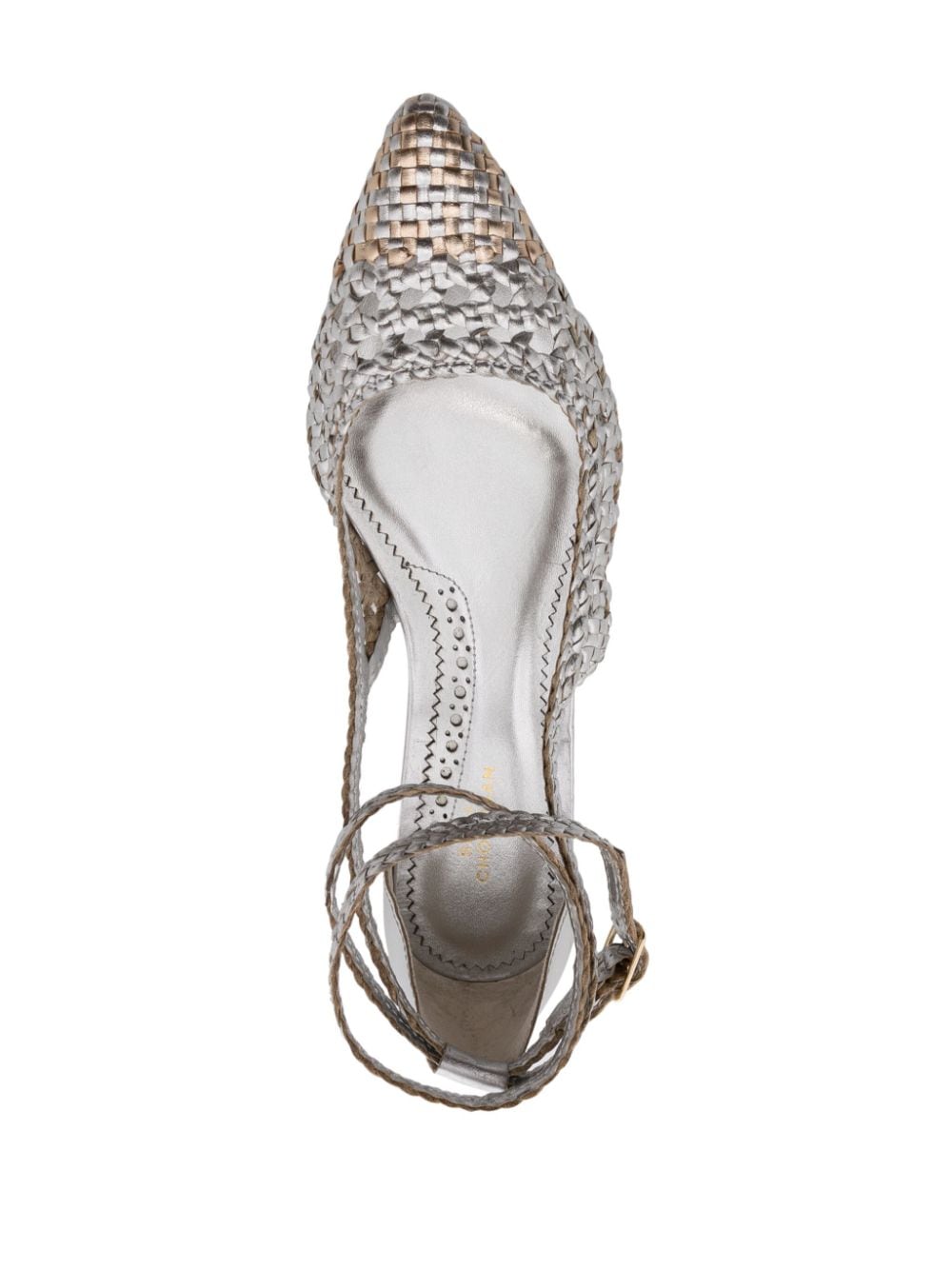 Shop Sarah Chofakian Bistrot Leather Ballerina Shoes In Metallic