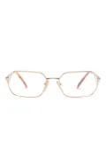 Prada Eyewear enamel-logo geometric-frame glasses - Gold