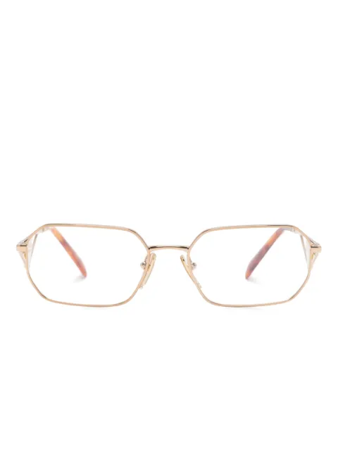Prada Eyewear enamel-logo geometric-frame glasses