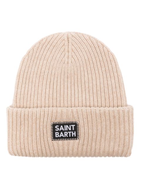 MC2 Saint Barth logo-patch ribbed beanie Men