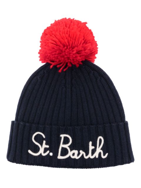 MC2 Saint Barth pompom detailed ribbed-knit beanie Men