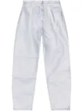 GANNI metallic-finish organic-cotton tapared jeans - Silver