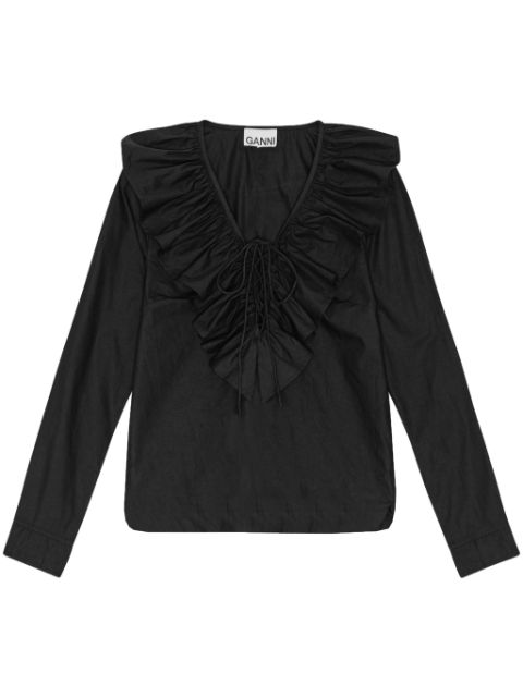 Why GANNI ruffled organic-cotton blouse Women is Quickly Becoming a Top-Selling Item