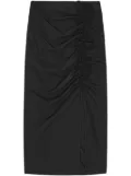 GANNI draped mid-rise midi dress - Black