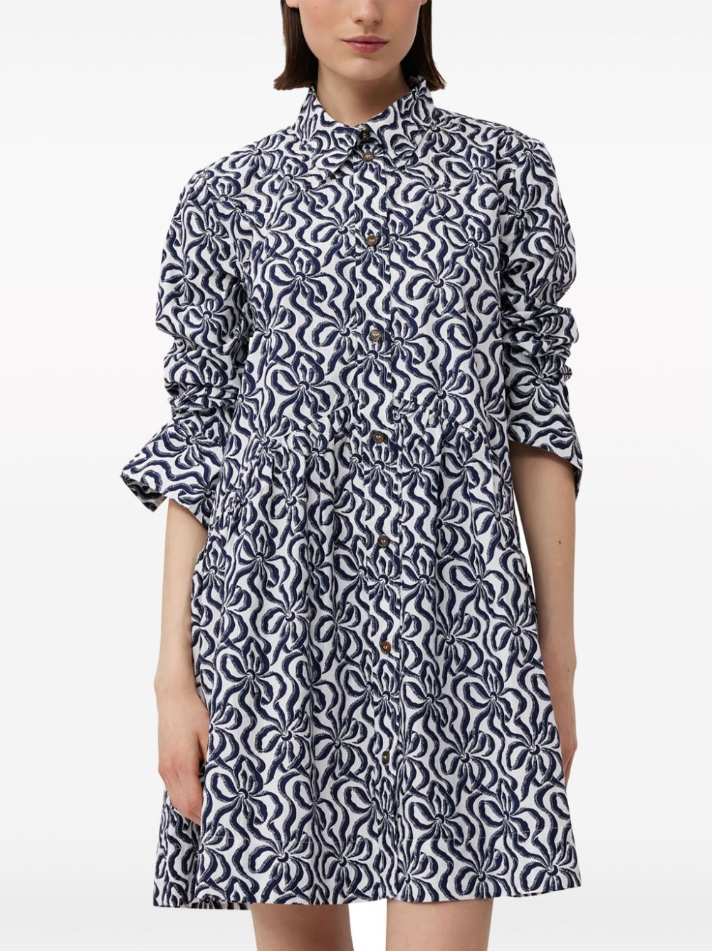 GANNI floral-print organic cotton shirt dress Women