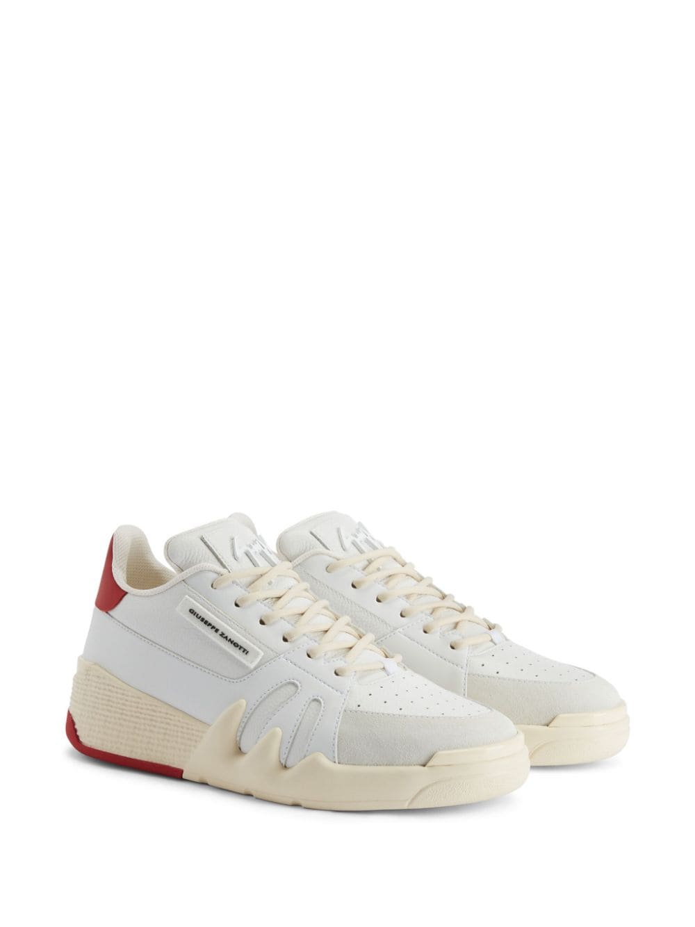 Shop Giuseppe Zanotti Talon Panelled Leather Sneakers In White