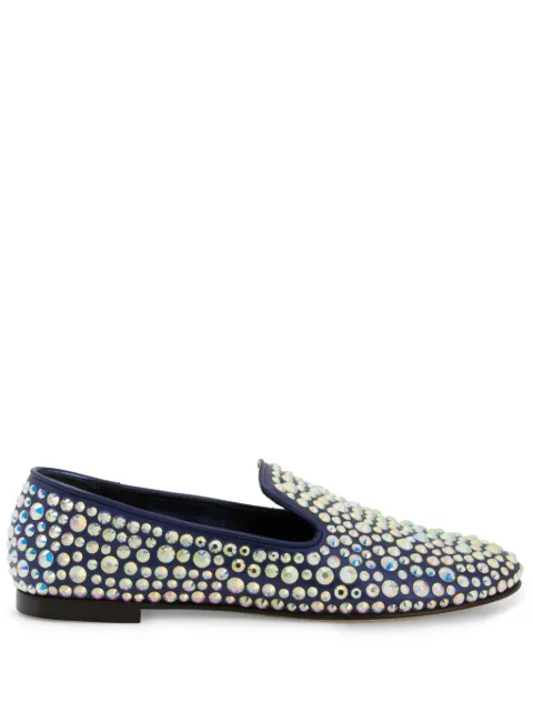 Giuseppe Zanotti Evangeline rhinestone-embellished suede loafers