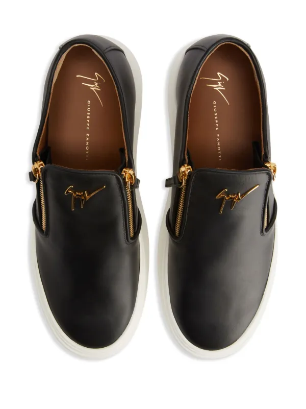 Giuseppe Zanotti Conley Zip Leather Sneakers | Black | FARFETCH