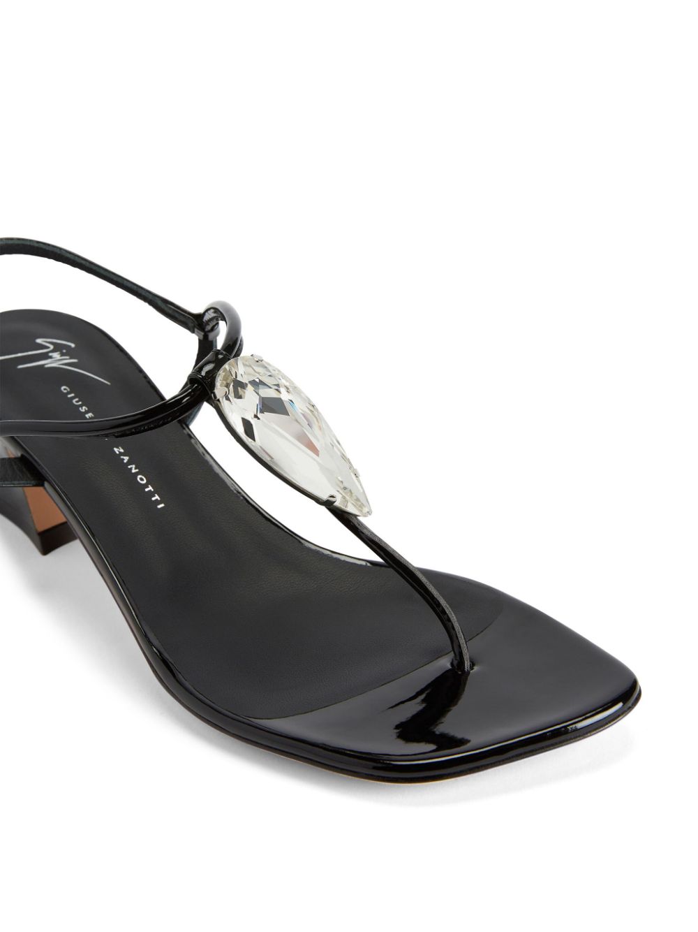 Shop Giuseppe Zanotti Anthonia Square-toe Sandals In Black