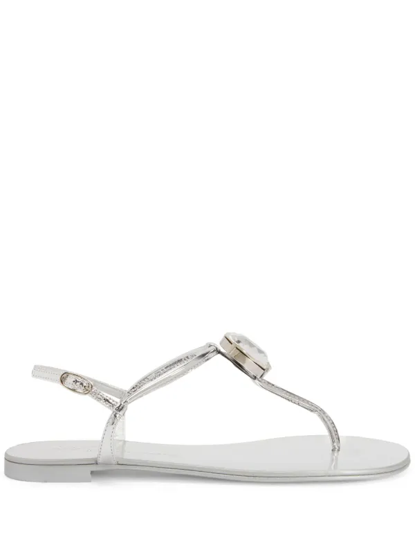 Giuseppe Zanotti Anthonia metallic-effect Flat Sandals Farfetch
