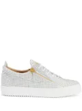 Giuseppe Zanotti Frankie glossy woven-leather sneakers - White