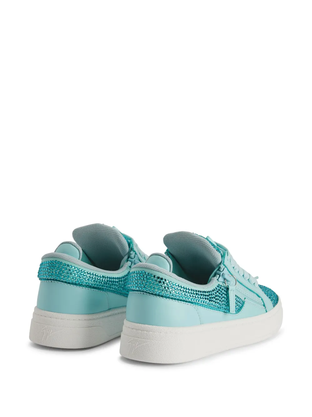 Giuseppe Zanotti GZ94 rhinestone-embellished leather sneakers Blue