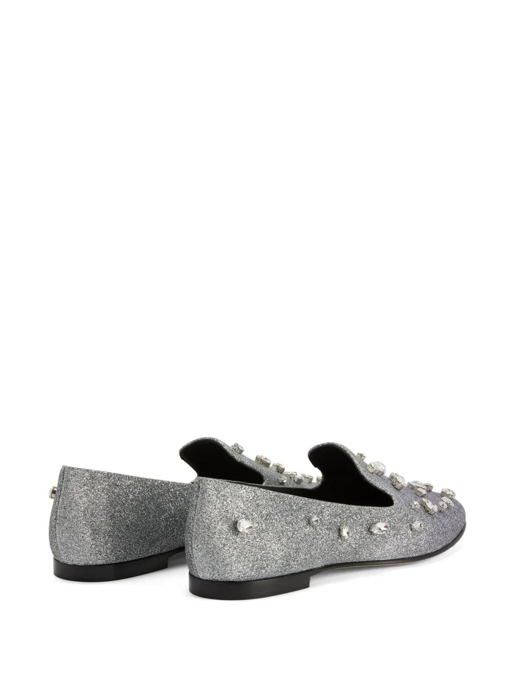 Giuseppe Zanotti Dalila Bijoux glitter loafers Silver