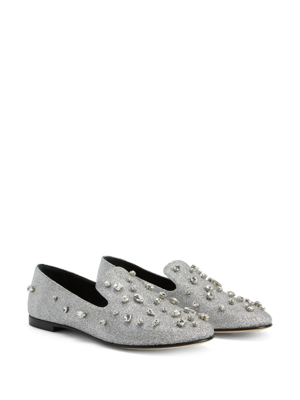 Giuseppe Zanotti Dalila Bijoux glitter loafers Silver