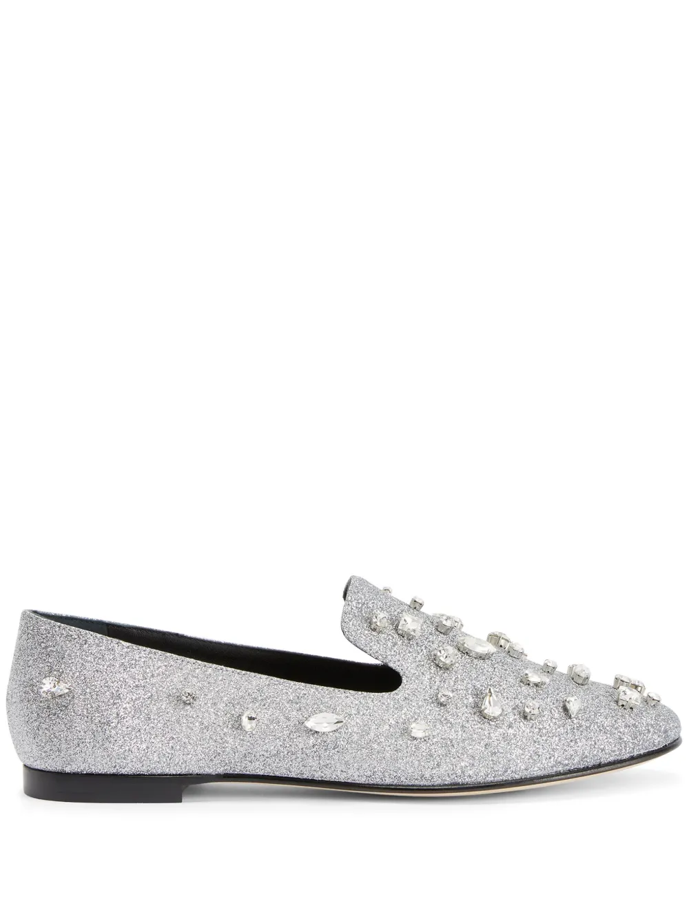 Giuseppe Zanotti Dalila Bijoux glitter loafers Silver